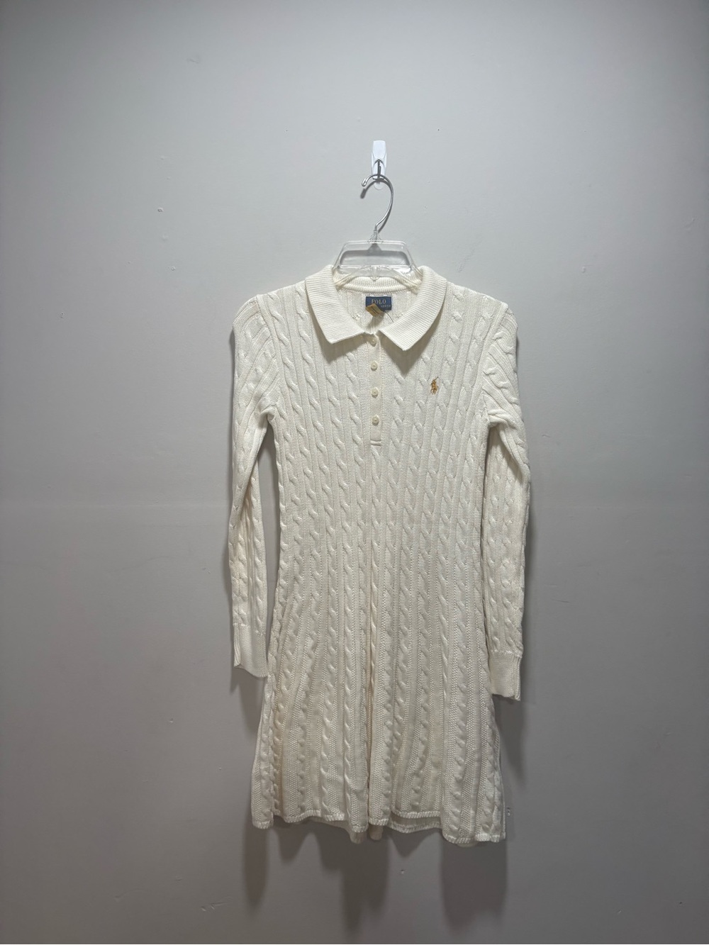 Polo by Ralph Lauren Cream Cable-Knit Polo Dress